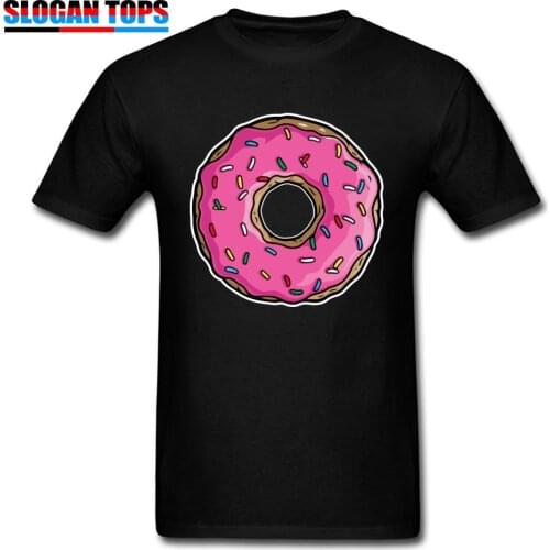Simple Casual Men T Shirt Donut Design TShirt Pure Cotton Birthday Gift T-shirt Short Sleeve Funny Tees Round Neck Free Shipping