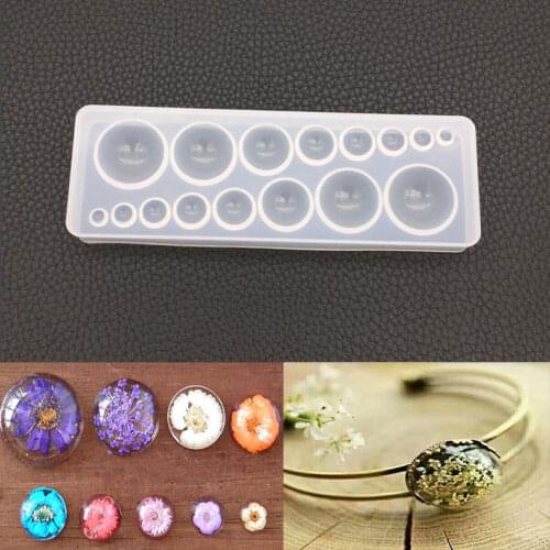 NOT AS LONG diy Crystal Epoxy Multi-round Time Gem Mould Silicone Aromatherapy Gypsum Diffuser Mirror Decoration Decoration Home