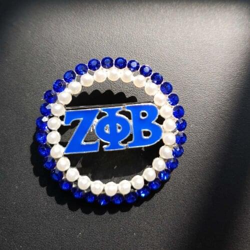 Drop shipping ZETA PHI BETA Sorority Pearl Pin zpb Lapel pin brooch Jewelry