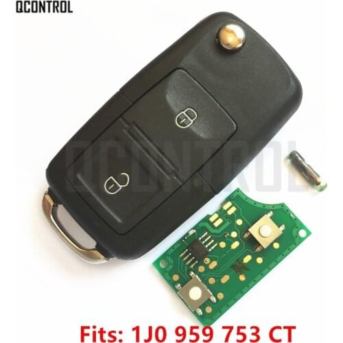 QCONTROL Car Remote Key DIY for VW/VOLKSWAGEN Bora Polo Golf MK4 Transporter 1J0959753CT/5FA009259-00 1999-2009