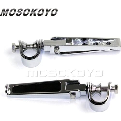 Motorcycle Highway Adjustable Foot Pegs 1" 1-1/4" Engine Guard Footpeg Clamp Crash Bar Tube Clamp Footrest for Honda Suzuki