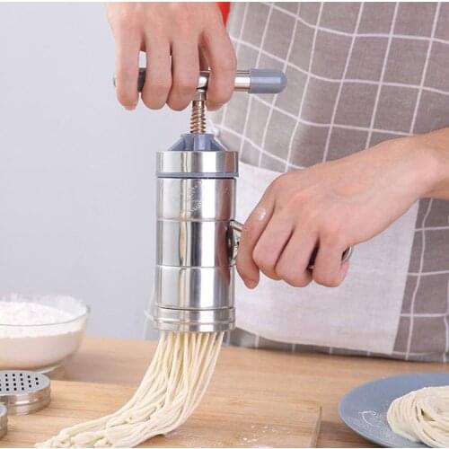 Stainless Steel Manual Noodle Maker with Oil brush Press Pasta Maker Machine Cookware Making Spaghetti Kitchen Tools