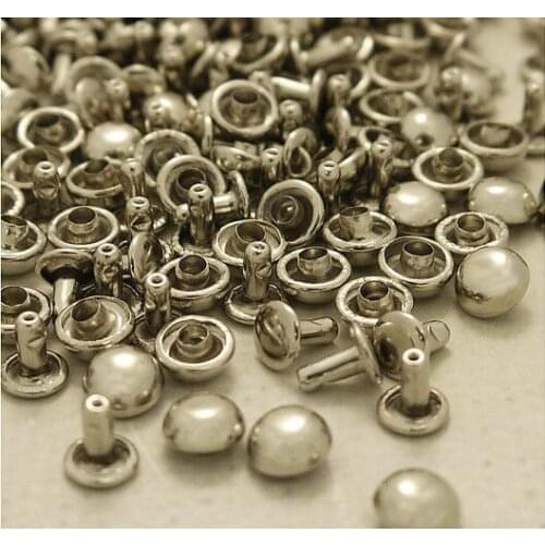 12mm Ball Cap Double Headed Silver Plated Metal Rivets, Pack of 1000 Sets