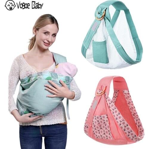 Baby Wrap Carrier Newborn Sling Dual Use Infant Nursing Cover Carrier Mesh Fabric Breastfeeding Carriers Up to 130 lbs (0-36M)79
