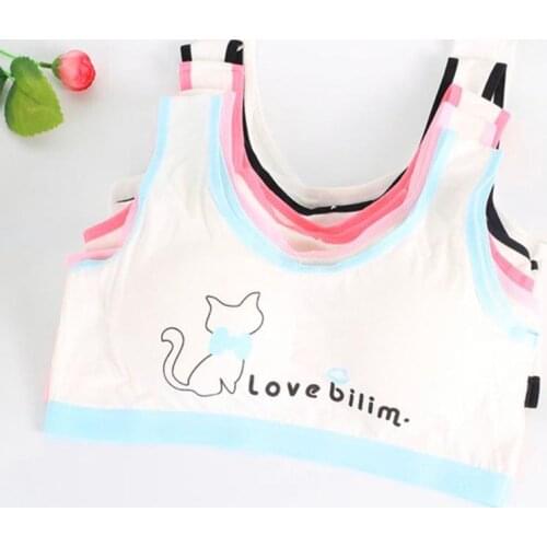 Teens Girls Sports Bra Puberty Underwear Wireless Teenager Girls Sports Bra Chest Pad