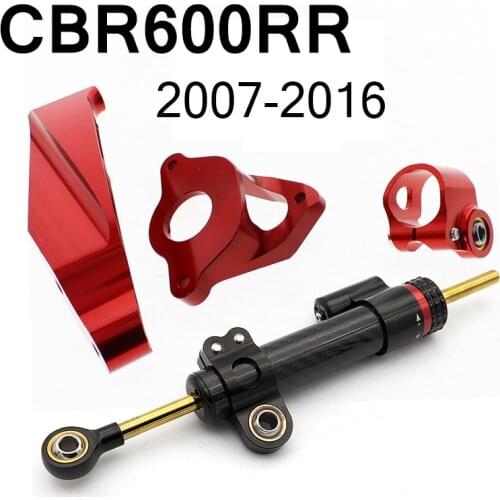 Fiber Carbon Steering Damper Stabilizer Motorcycle For CBR600RR CBR 600 RR 600RR 2007-2016 Dampers Mount Bracket Support Kit
