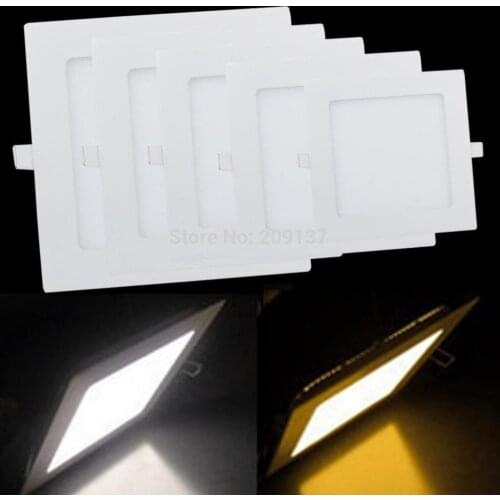 6W AC85~265V Cold White/warm White LED Ceiling LED Downlights Square Panel Lights Bulb SMD3528 High Quality