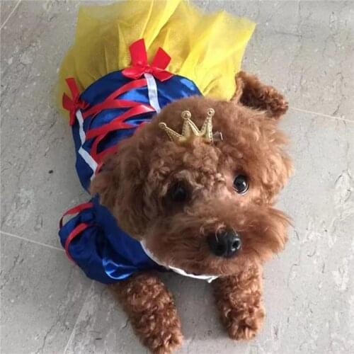 New Puppy Skirt Pet Dog Clothes Snow White Princess Dress Fashion Party Halloween Special Event Costume Dress