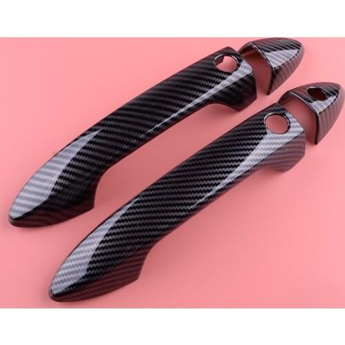 Carbon Fiber Style Exterior Side Smart Door Handle Cover Trim Fit for Honda Accord Coupe 2013 2014 2015 2016 2017