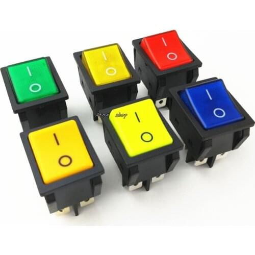High-quality LED Light Illuminated DPST ON-OFF 4Pin Snap in Rocker Switch 20A/250V 25A/125V AC