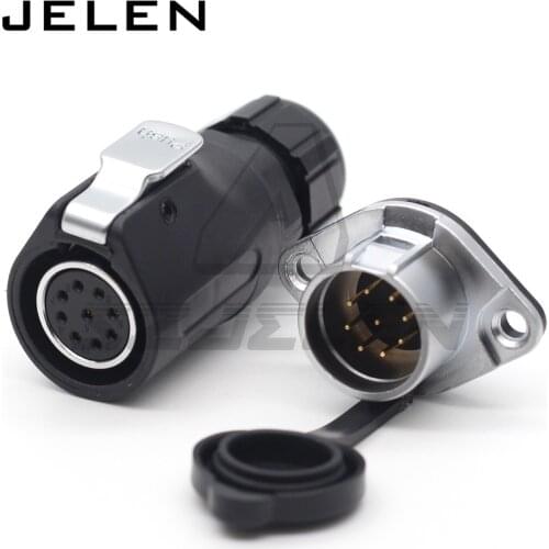 XHE20, 9pin Power Cable Connector Male Plug Female Socket IP65 Industrial Connector Waterproof Outdoor Plastic