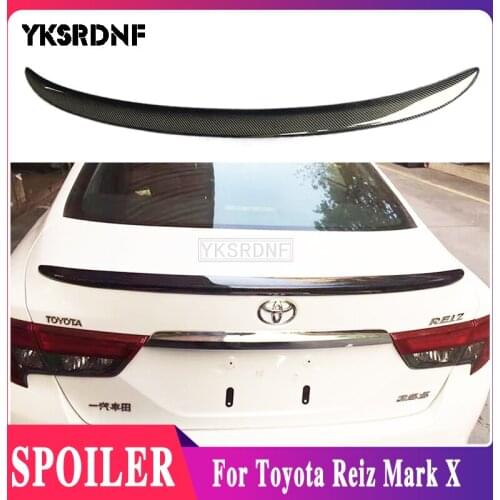 YKSRDNF For Toyota Reiz Mark X Carbon Fiber Trunk Boot Spoiler Lip Wing 2010 2011 2012 Rear Wing Sport Accessories Body Kit