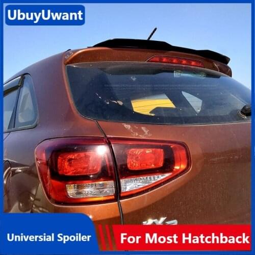 Rear Roof Lip Spoiler For Kia KX3 2017 - 2020 ABS Gloosy Black / Carbon Fiber Color Car Tail Wing Decoration Hatchback Spoiler