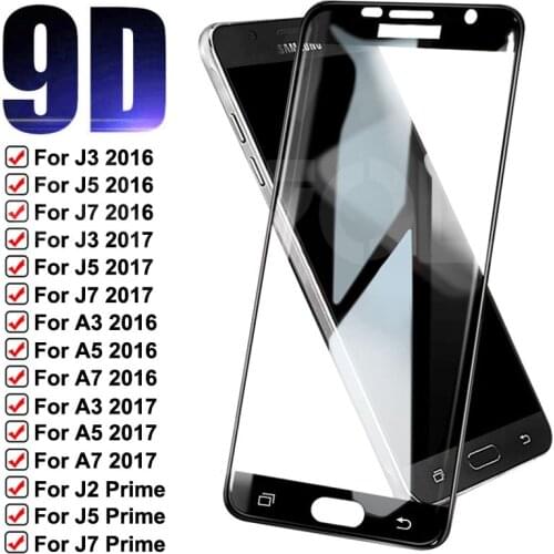 9D Tempered Glass on For Samsung Galaxy S7 A3 A5 A7 J3 J5 J7 2016 2017 J2 J5 J7 Prime J4 Core Screen Protector Protective Glass