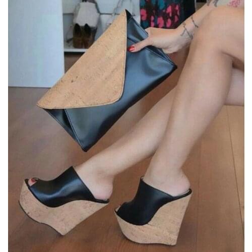 Womens shoes, womens wedge heels super high heels 15CM high, 4.5cm high platform, large size custom 34~45