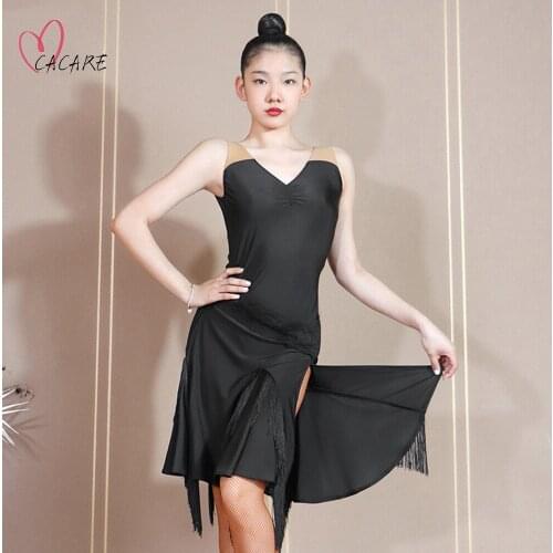 NEW Sexy Latin Dance Dress Women Dance Competition Dancing Dresses Fringe Girls Salsa D1079 Tassels Hem Backless CACARE