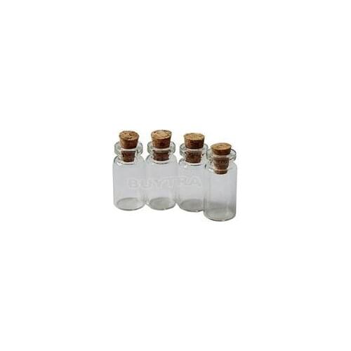 10Pcs Mini Clear Glass Bottle Wishing Bottle Vials Empty Sample Jars With Cork Stopper Message Weddings Wish Jewelry Par