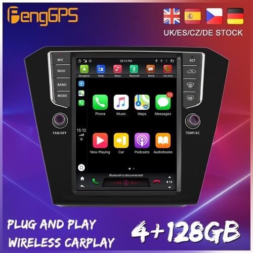 128GB Android 9.0 Tesla Style Vertical Big Screen For Volkswagen VW Magotan 2017 Series CarPlay GPS Radio Auto Stereo Head Unit