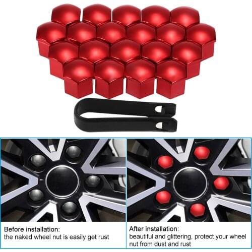 20pcs Universal 21mm Wheel Nut Covers Lug Nut Caps Screw Protector Car Styling