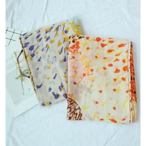 2018 Fashion Watercolour Painting Fringe Scarves Shawls Cotton Voile Ombre Pattern Muslim Fringe Wrap Scarf Hijab Free Shipping