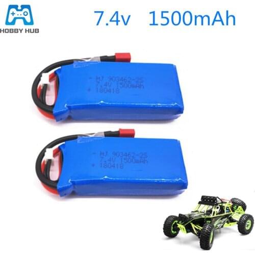 2S 7.4V 1500mah 25C for Wltoys 144001 12428 12423 1:12 RC Car 9125 Spare parts