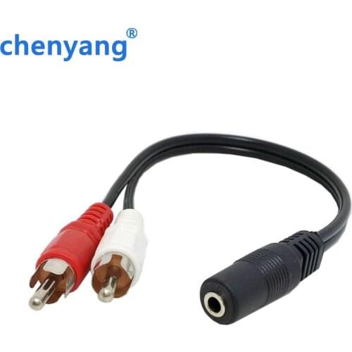 3.5mm 1/8 Stereo Female Mini Jack to 2 Male RCA Plug Adapter Audio Y Cable