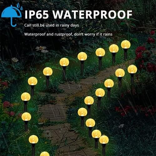 30/20/10PCS Solar Garden Lights Outdoor Garden Decoration Bulb Lamp String Landscape Plug Solar Lawn Lights Warm Atmosphere