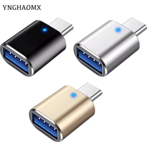 50pcs/lot new Aluminum USB-C Type-C Male To USB 3.0 Female Adapter Type-C Data OTG adapter wholesale