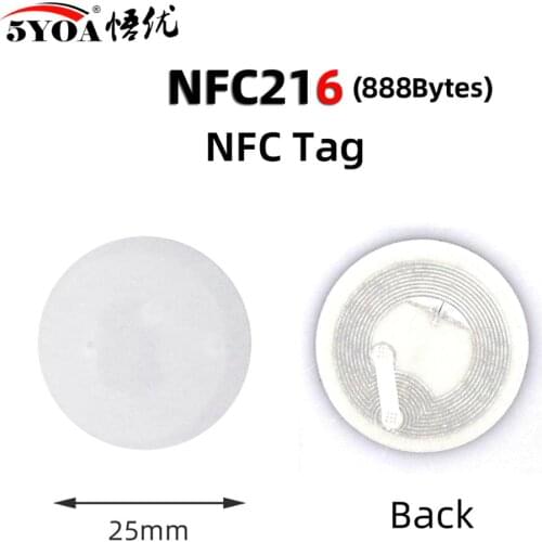 50pcs NFC Tag NFC216 Label 216 Stickers Tags Badges Lable Sticker 13.56mHz for huawei share ios13 personal automation shortcuts