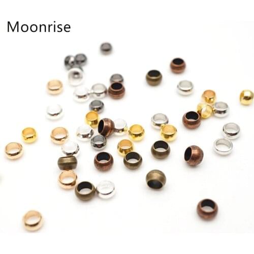 500/Lot End Beads Silver Gold Plated 1.5/2/2.5/3/3.5/4mm Dia Crimp Beads Alloy Beads For Jewelry Making Jewelry DIY Finding K014