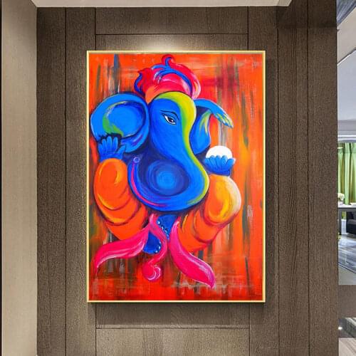 5D diy diamond painting abstract head god full diamond inlaid religious hindu god poster Ganesha cross stitch home decoration