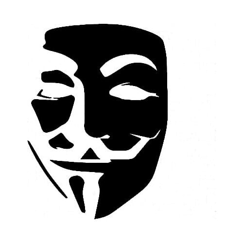 Anonymous Guy Fawkes Mask Car Body Stickers Cool Car Window Door Decal Funny Top Quality Waterproof L005