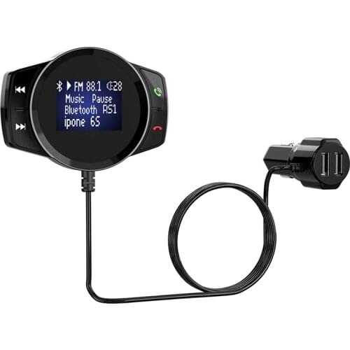 Large Screen Car Bluetooth FM Transmitter Car MP3 Player Car USB Bluetooth Phone Car Charger