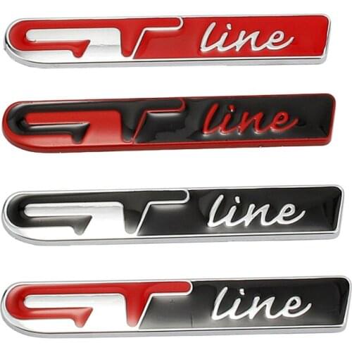 Car 3D Metal GT Line Logo Trunk Badge Emblem Stickers For Hyundai KIA Forte Optima Picanto Stinger Sorento Clio Grandtour Megane