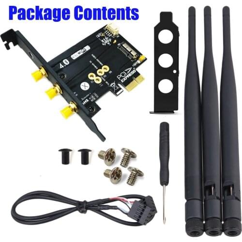 BCM943224PCIEBT2/bcm94360CS2/BCM943602CS WiFi + Bluetooth 4.0 Card to PCI-E x1 Adapter for PC/Hackintosh