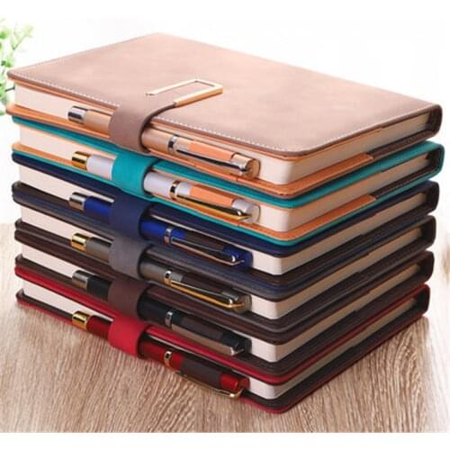 A5 Metal Buckle Thicken Planner Notebook PU Leather Journal Notepad Organizer Diary Agenda 365 Days Note Books Office Stationery