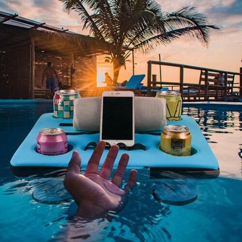 Summer Party Bucket Cup Holder Inflatable Pool Float Beer Drink Cooler Table Bar Tray Beach Swimming Ring Beer Bottle Holder