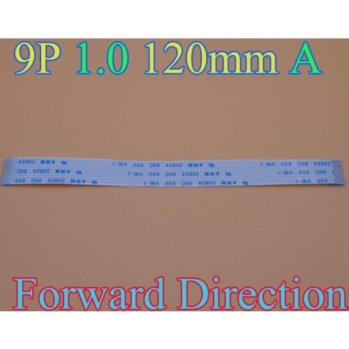 2pcs 9pin FFC FPC flat flexible cable 1.0mm pitch 9 pin A Forward Length 120mm Ribbon Flex Cable AWM 20624 80C 60V VW-1