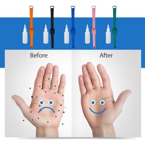 Hot! Sanitizer Bracelet Pumps Disinfectant Sanitizer Dispenser Bracelet Wristband Hand Sanitizer Dispensing Silicone Bracelet