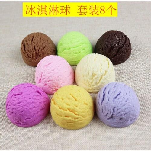 Artificial Shop Decorative Foods Colorful PVC Simulation Ice Cream Ball Chocolate Biscuits Stick Food Model DIY