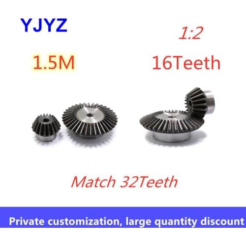 1.5M 16Teeth match 32 Teeth bevel gear 1:2 speed ratio 90 degree transmission bevel gear 1pc
