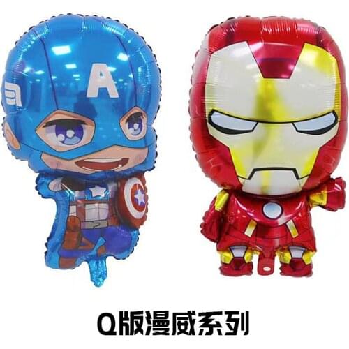 Marvel Cartoon Q version Captain America iron Man birthday party Aluminum balloon Party decoration Balloon decoration