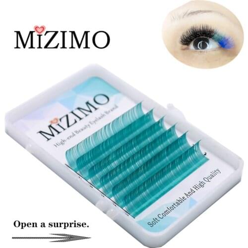 MIZIMO New Color Grafted Eyelashes 8-15mm Personalized Eyelashes Sky Blue Artificial Mink Hair Character Eyelash Extension