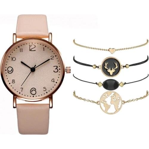 Fashion Belt Bracelet Watch 5pcs/set Trend Belt Quartz Watch Star the Same Style Bracelet Watch Accessories Exquisite