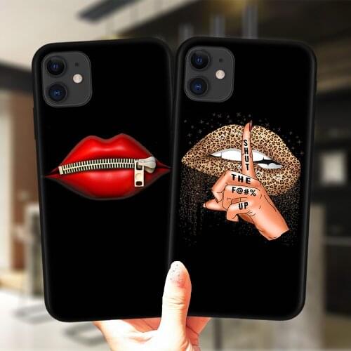 Fashion Leopard Lips Kiss Protective Case For iPhone 11 12 Pro XS Max XR X 6 6S 7 8 Plus 5S SE 2020 12Mini Soft Silicone Cover