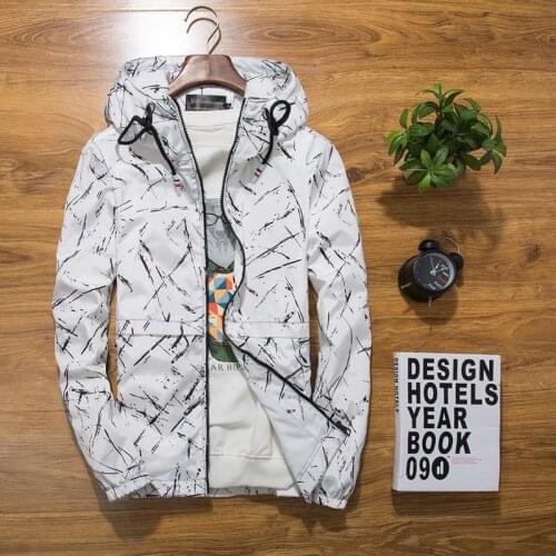 Plus Size M-8XL Mens Coat Printing Ink Hooded Jacket Male Blazer Spring Summer Mens Clothing Bomber Jackets Men