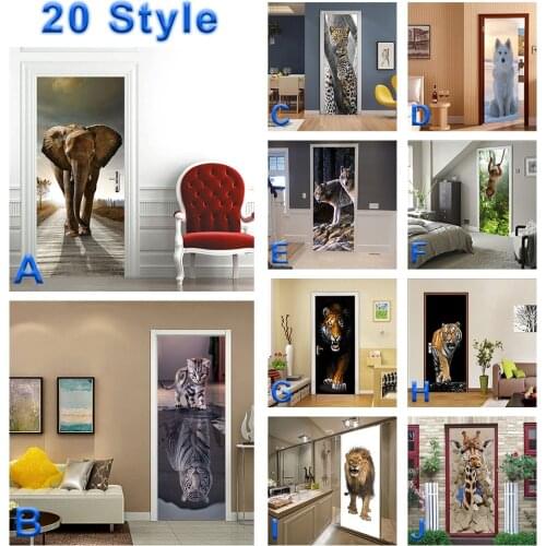 20 Style Posters And Prints Living Room Mural 3d Wallpaper Waterproof Animal Wall Decor Painting Door Stickers Home Decor