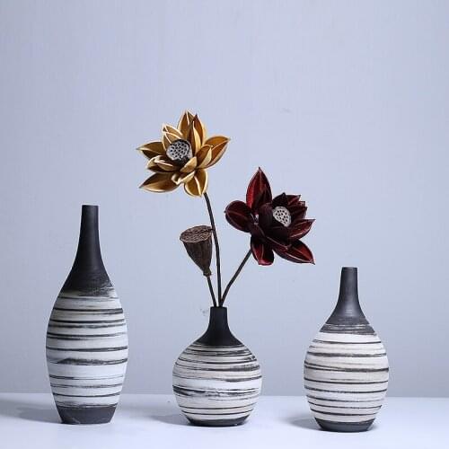 New Chinese Zen Ceramic Vase Home Decoration Flower Arrangement Ornament Table Decorative Narrow Mouth Vases