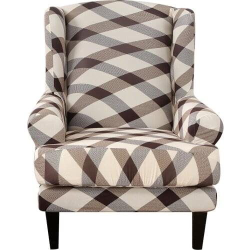 New Fashion Europe Armchair Protector Wing Back Slipcover Cover Printed Spandex Stretch Wing Wingback Hotel Chair Slipcover D30