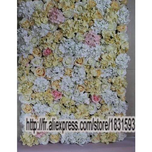 2017 New Mixcolor 10PCS / lot Artificial silk rose and hydrangeas flower wall wedding background decoration TONGFENG